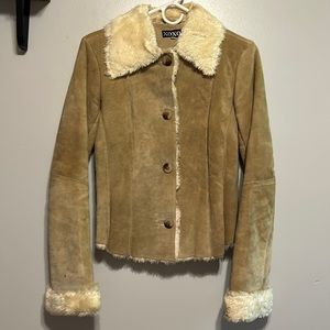 XOXO Suede Leather & Faux Fur Jacket